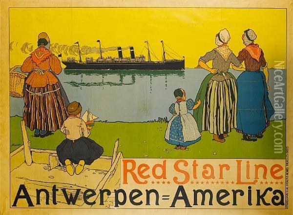 Red Star Line Antwerpen - Amerika Oil Painting - Hendrick, Henri Cassiers
