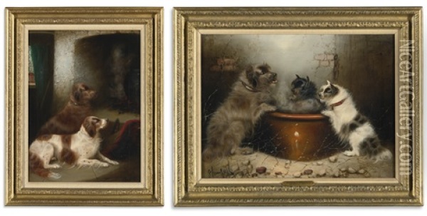 Double, Double Toil And Trouble (+ By The Hearth; 2 Works) Oil Painting - Edward Armfield