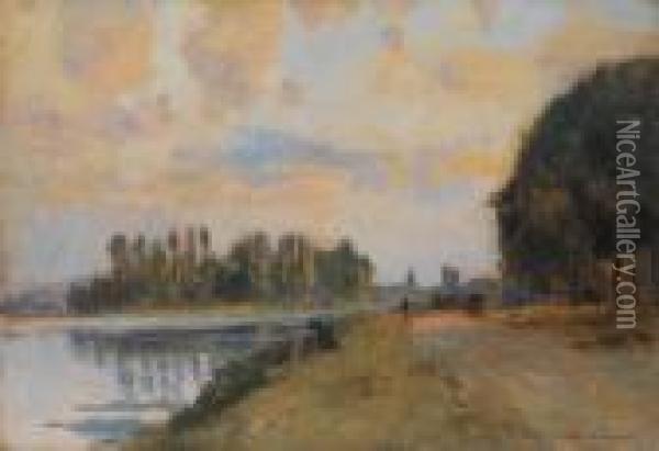Bord De Seine Oil Painting - Albert Lebourg
