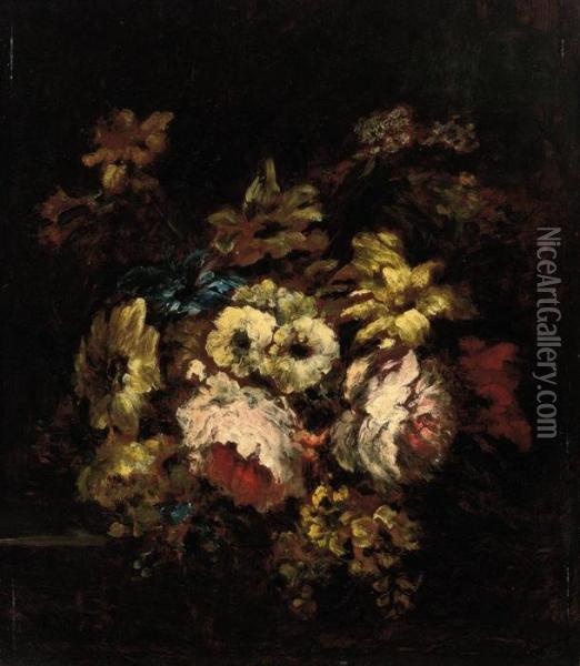 Summer Blooms Oil Painting - Narcisse-Virgile D Az De La Pena
