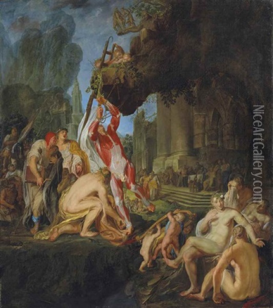 Le Supplice De Marsyas Oil Painting - Martinus Saagmolen