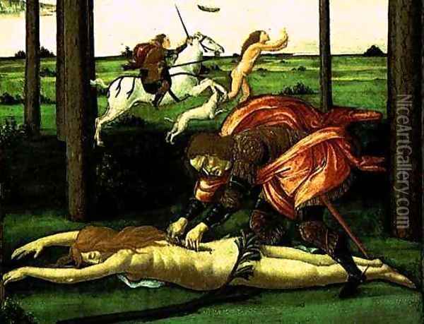 The Story of Nastagio degli Onesti (detail of the second episode) 2 Oil Painting - Sandro Botticelli