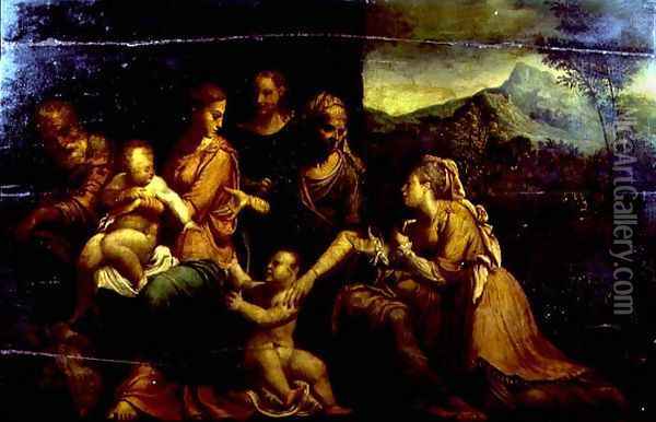 Mystic Marriage of St. Catherine Oil Painting - Girolamo da Carpi