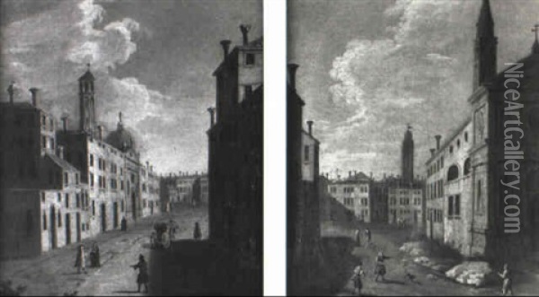 Views Of A Town In The Veneto Oil Painting - Bernardo Bellotto