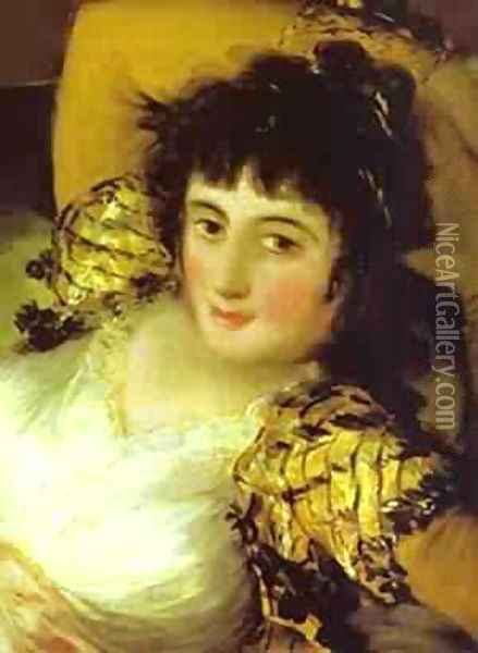 The Clothed Maja (La Maja Vestida) Detail 1800-03 Oil Painting - Francisco De Goya y Lucientes