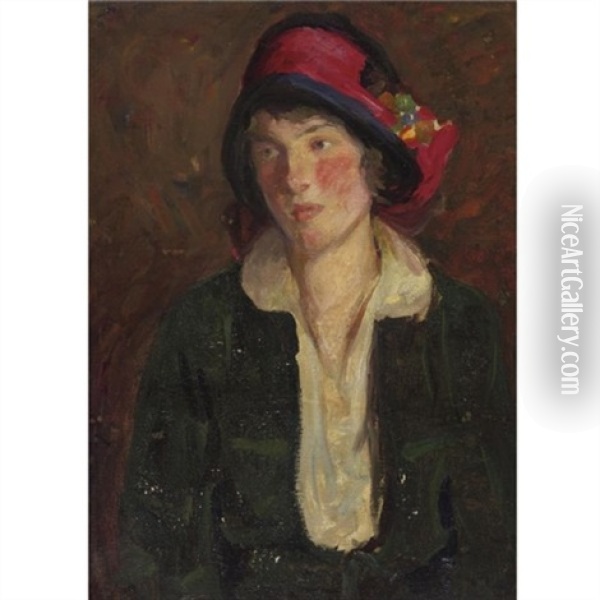 Portrait Of A Woman Oil Painting - George Benjamin Luks