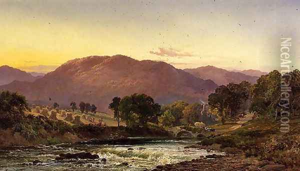 Near Llangollen Pass, North Wales Oil Painting - Alfred de Breanski