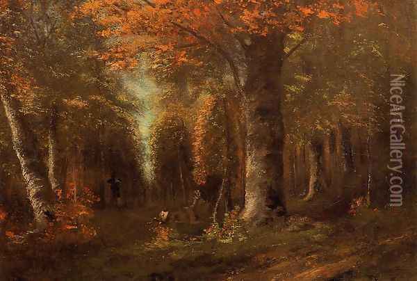 The Forest in Autumn Oil Painting - Gustave Courbet