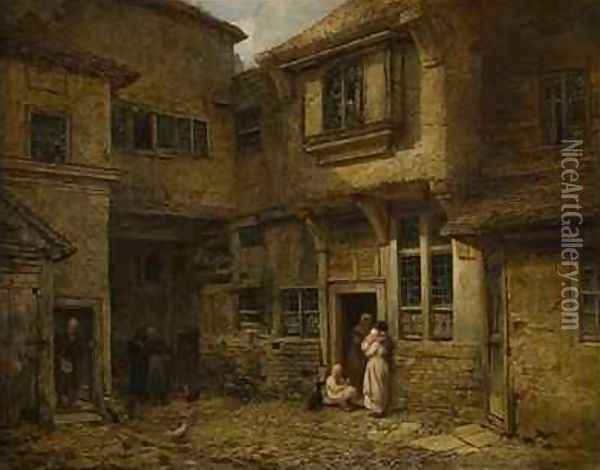 Old George Inn Salisbury Oil Painting - Edward Angelo Goodall