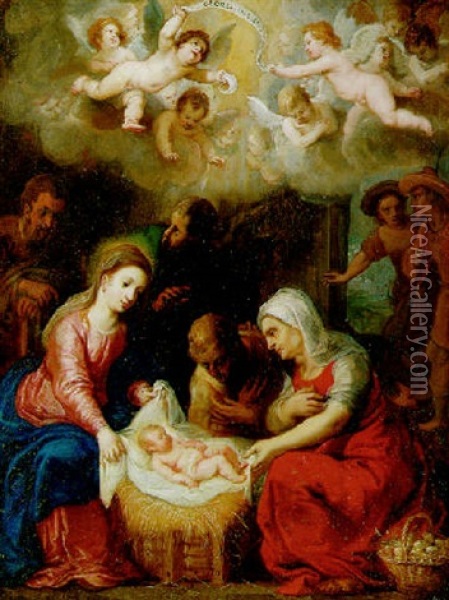 The Nativity Oil Painting - Hendrik van Balen the Elder