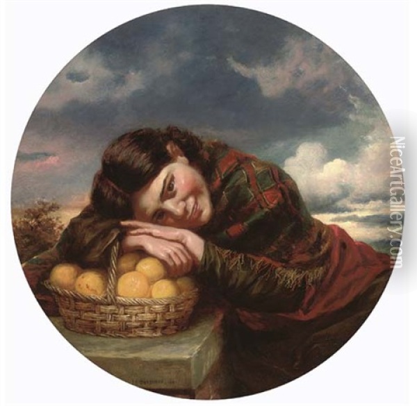 The Young Orange Seller Oil Painting - Mark Dessurne