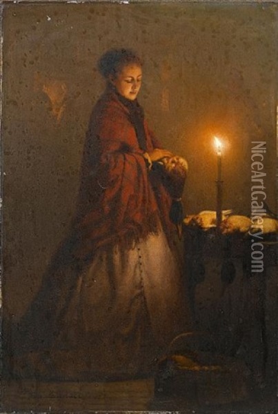 Selling Game At The Groenmarkt In The Hague (+ Another; Pair) Oil Painting - Petrus van Schendel