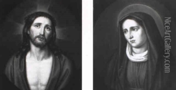 Christus - Maria Oil Painting - Johann Anton Ramboux
