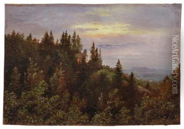 Pillnitzer Landschaft Mit Ruine Oil Painting - Carl Gustav Carus