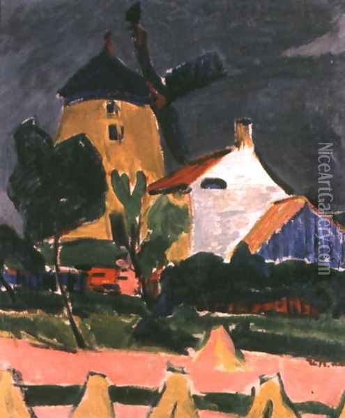 The Windmill Oil Painting - Ernst Ludwig Kirchner