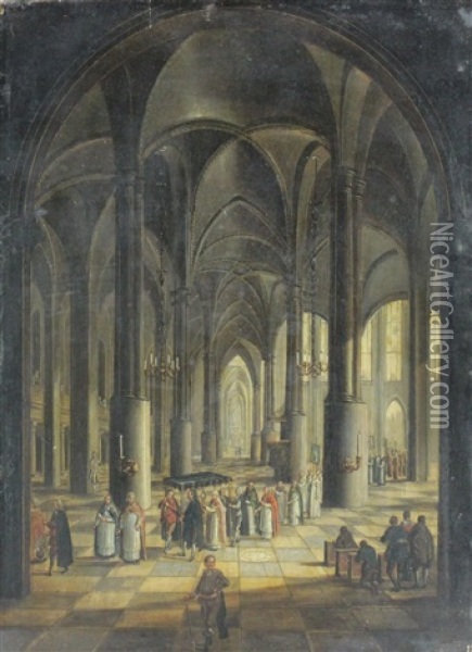 Procession Dans L'eglise Oil Painting - Christian Stoecklin