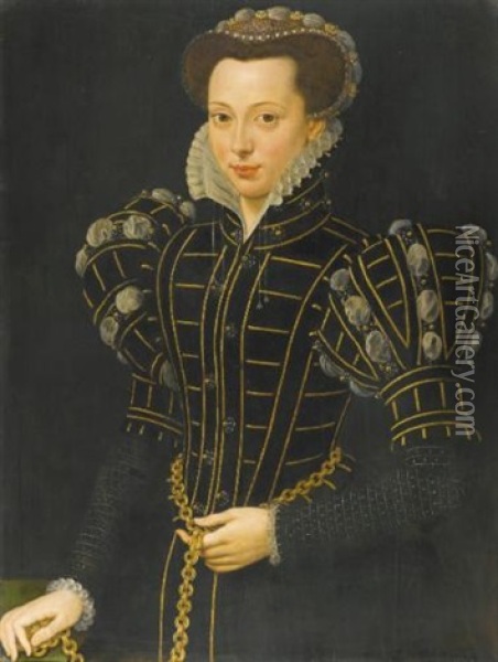 Portrait Of A Lady, Traditionally Identified As Mary Tudor Oil Painting - Antonis Mor Van Dashorst