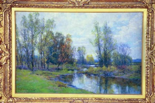 Springtime Reflections Oil Painting - Hugh Bolton Jones