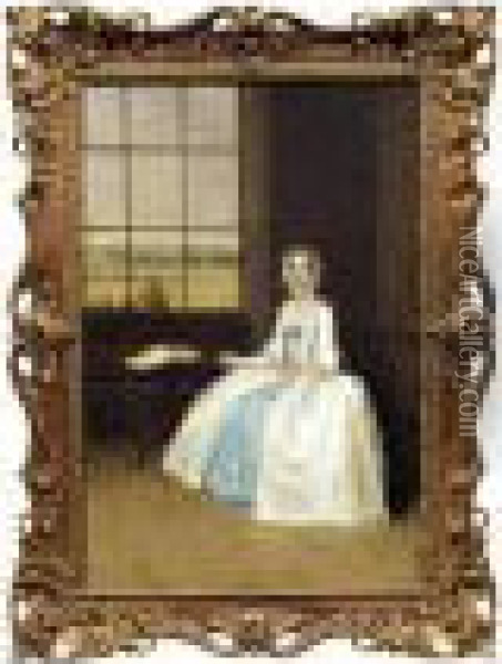 Portrait Of A Lady Oil Painting - Arthur Devis