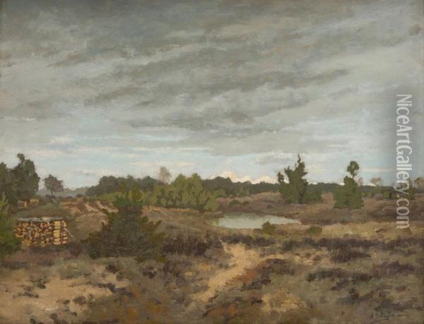 Stere De Bois Sur Fond De Paysage Oil Painting - Adrien Joseph Heymans