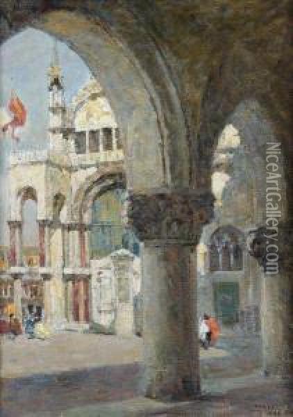 Scorcio Di Piazza San Marco Oil Painting - Rodolfo Paoletti