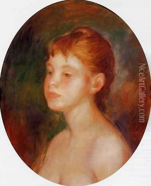 Study Of A Young Girl Aka Mademoiselle Murer Oil Painting - Pierre Auguste Renoir