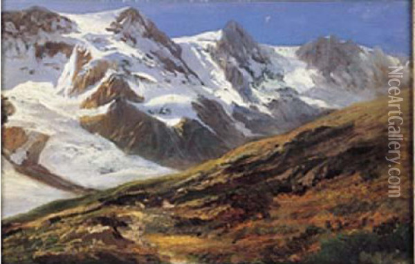 Paysage De Montagnes Oil Painting - Charles Fr. Eustache