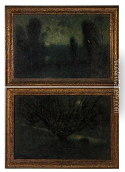 Tree (+ Landscape; 2 Works) Oil Painting - Harry Herman Roseland