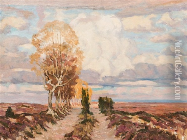Country Road In The Luneburg Heath Oil Painting - Carl Joerres