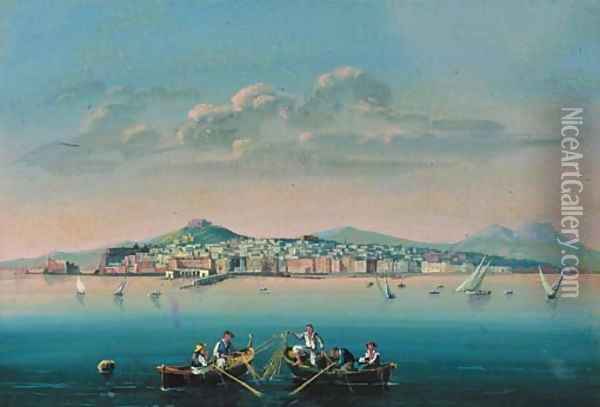 Fishing vessels off the Neapolitan coast Oil Painting - Neapolitan School