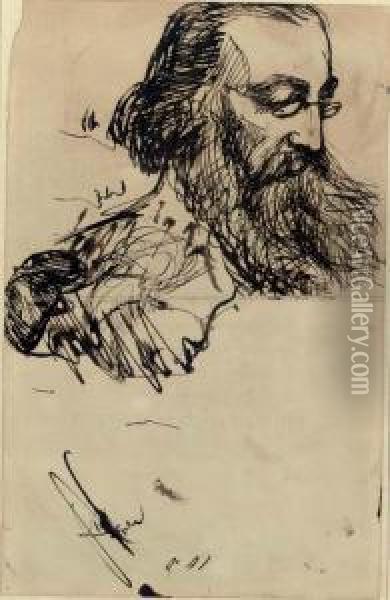 George Macdonald Lecturing Oil Painting - Dante Gabriel Rossetti