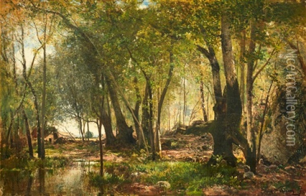 Lovskogslandskap Oil Painting - Alfred Wahlberg