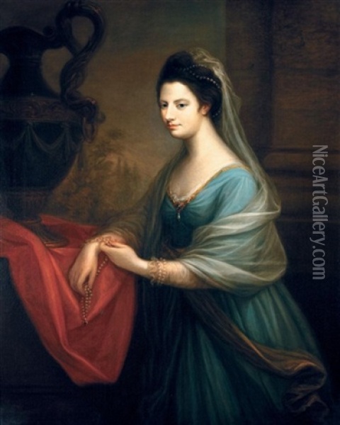 Portrait Of Sarah Sophia Banks Oil Painting - Angelika Kauffmann