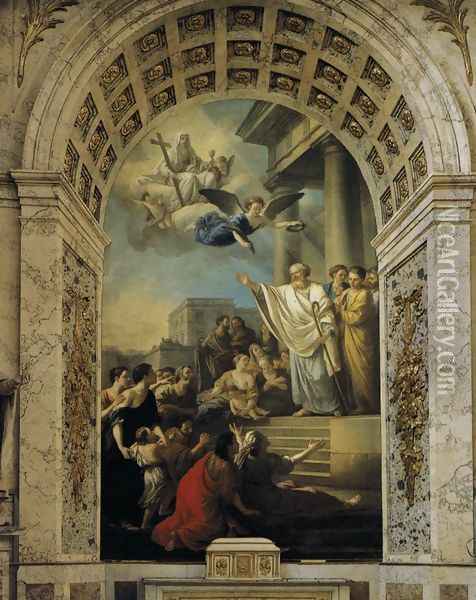 St Denis Preaching in Gaul 1767 Oil Painting - Joseph-Marie Vien