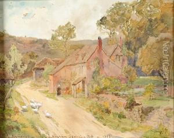 The Old House Oil Painting - James Aumonier