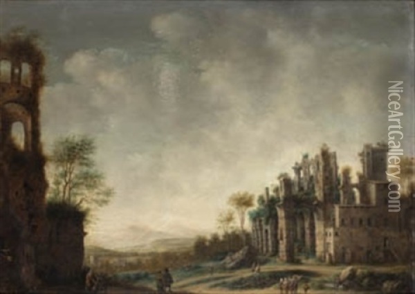 Paisaje Con Ruinas Oil Painting - Claude De Jongh