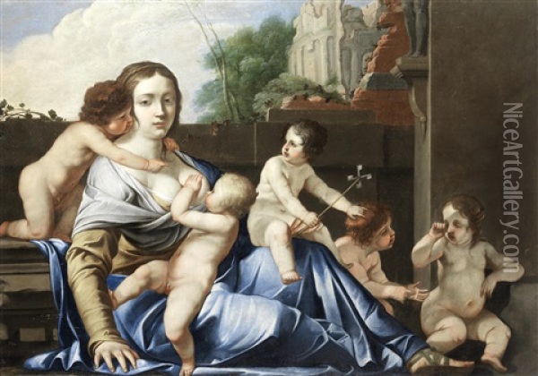 An Allegory Of Charity Oil Painting - Jacques Blanchard