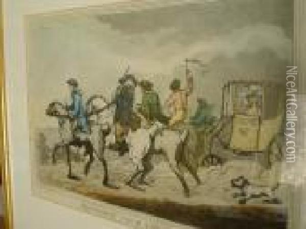 Returning From The Races Oil Painting - Thomas Rowlandson
