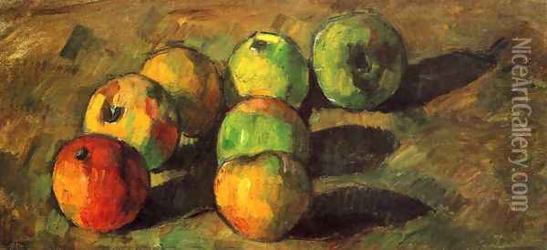Still life with seven apples Oil Painting - Paul Cezanne