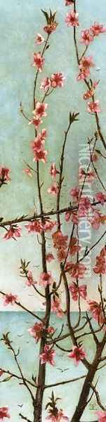 Blossoming Pink Branches Oil Painting - Charles Caryl Coleman
