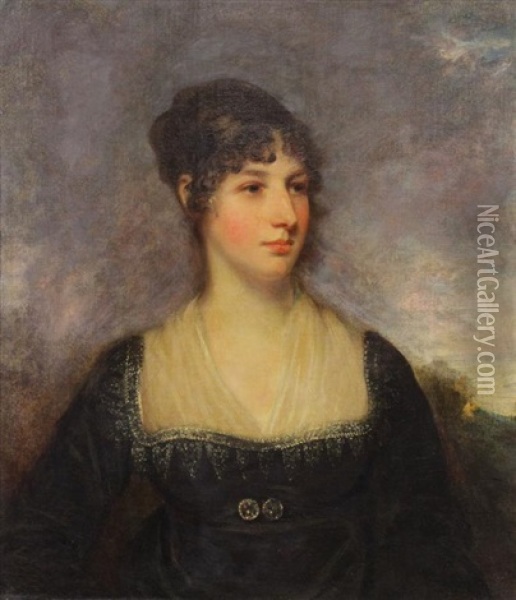 Portrait Of Anne Saunders Oil Painting - Sir John Hoppner