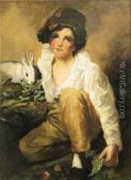 Boy And Rabbit Oil Painting - Sir Henry Raeburn