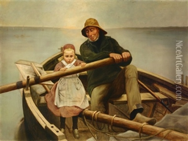 The Helping Hand (after Emile Renouf) Oil Painting - Charles Armor
