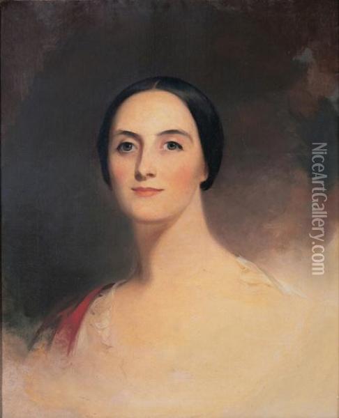 Portrait Of A Lady Believed To Be Marion French Oil Painting - Thomas Sully