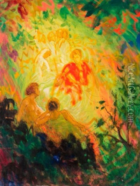 Vision Spirituelle Oil Painting - Maurice Chabas