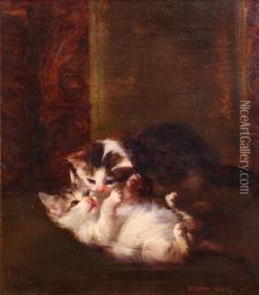 Two Kittens Playing Oil Painting - Elizabeth Strong