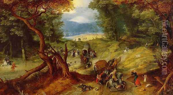 The Ambush Oil Painting - Jan The Elder Brueghel