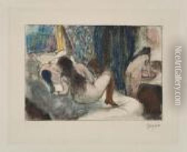 Mimes Des Courtisanes De Lucien Oil Painting - Edgar Degas