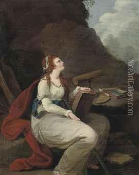 A Personification Of Astronomy Oil Painting - Angelica Kauffmann