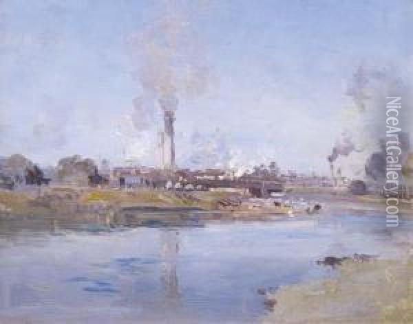 View Of Richmond From South Yarra Oil Painting - Theodore Penleigh Boyd